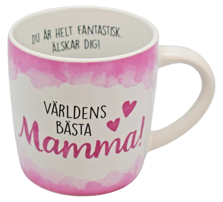 "Världens bästa mamma" Mugg Rosa